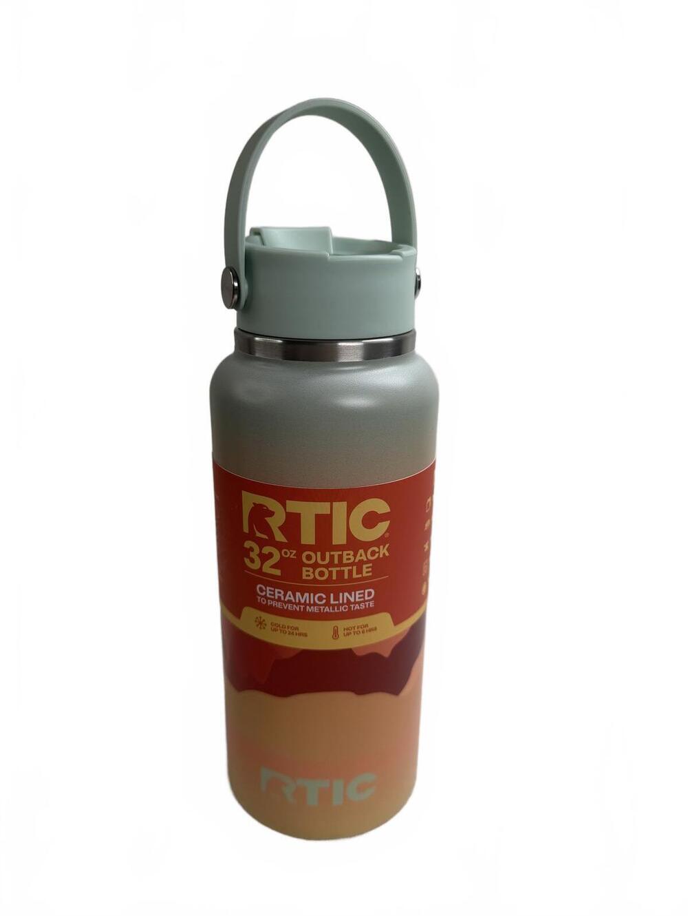 RTIC 32oz Outback Bottle Ceramic Lined Insulated Water Bottle Green Ombre Water